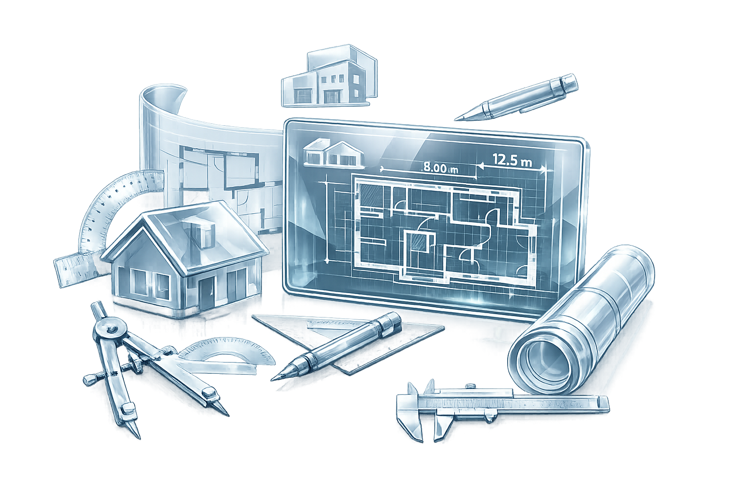 Architectural drafting process from project information to coordinated construction drawings