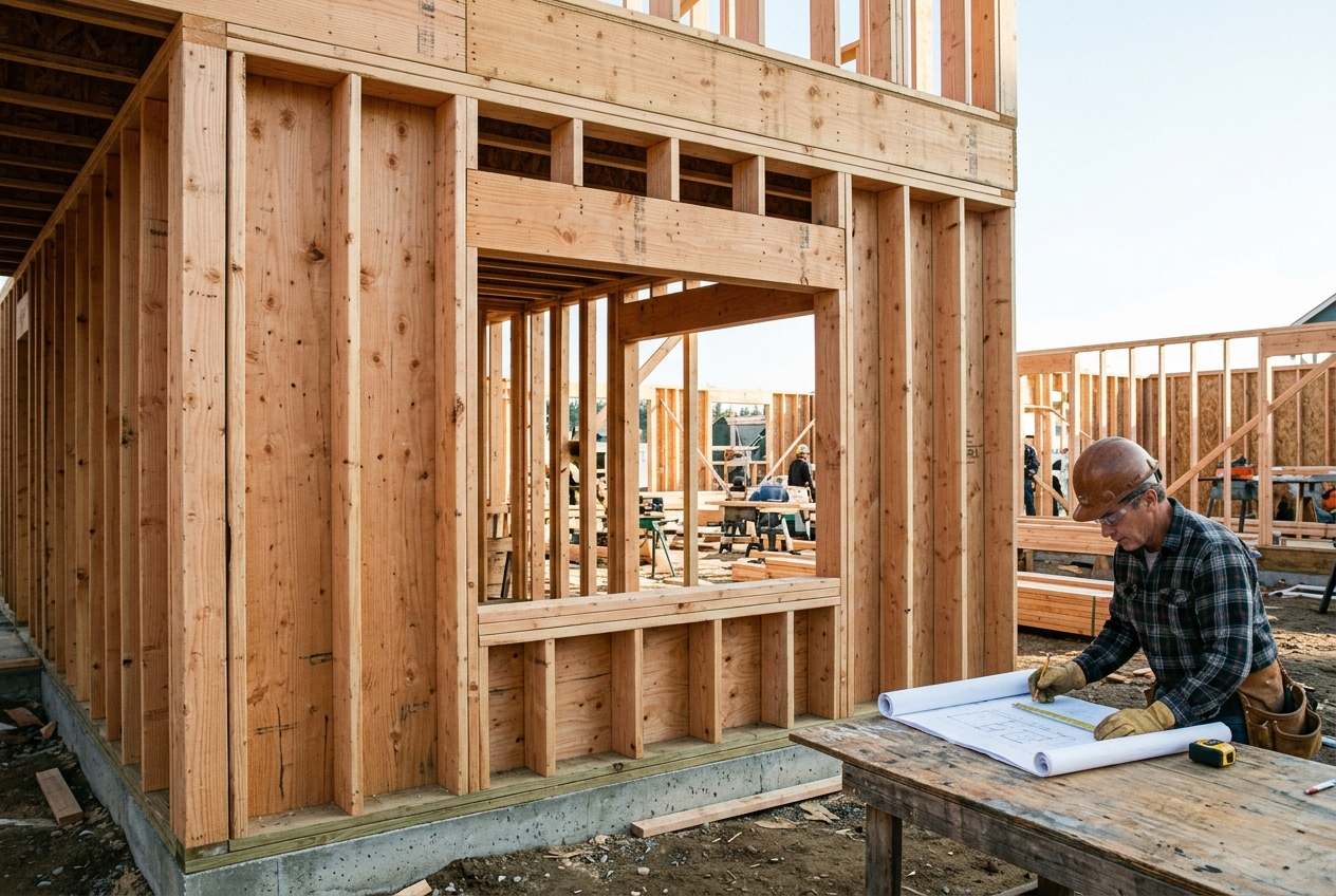 Floor framing takeoff with I-joists LVL beams and rim boards