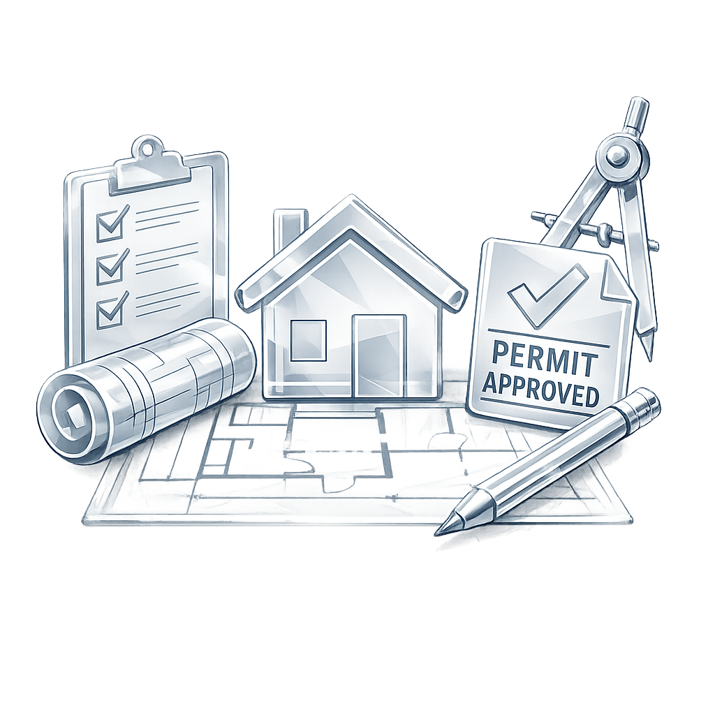 Permit drawing process from project information to submission-ready construction documents