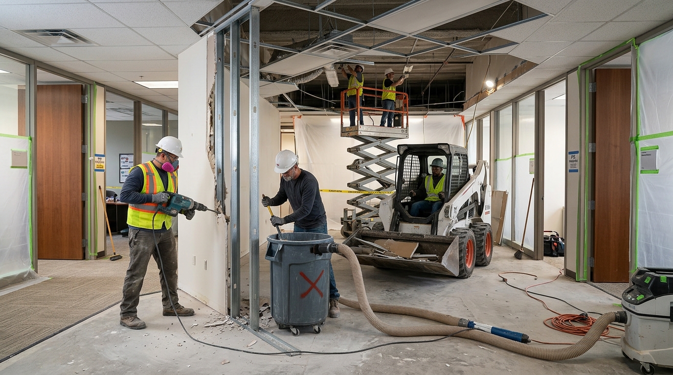 labor and equipment for selective demolition